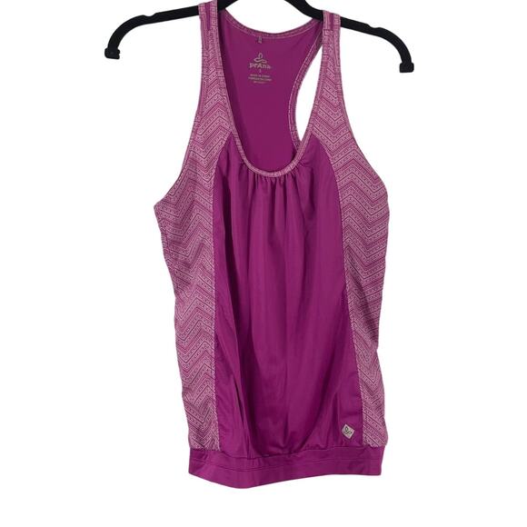 Prana Small Workout Top Exercise Razorback Shirt Tank Magenta Pink Athletic - Picture 1 of 5